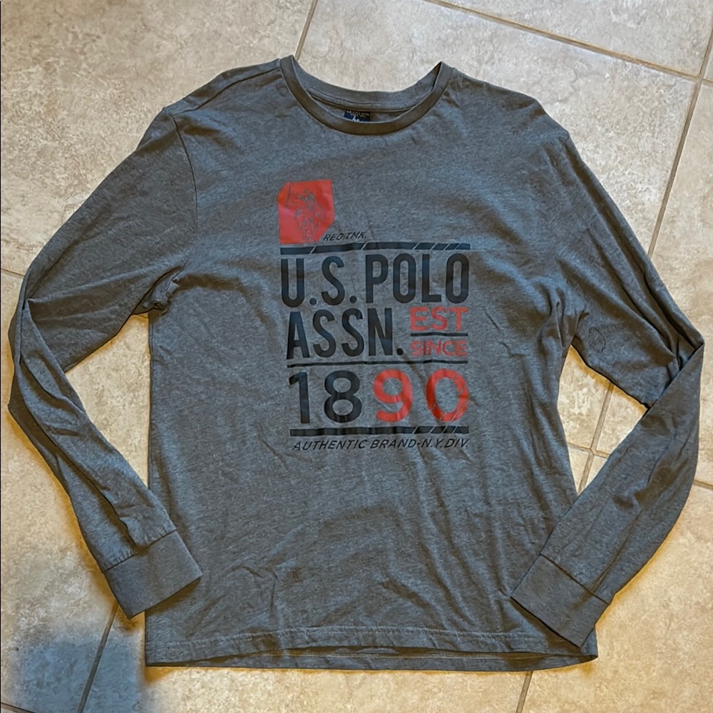 U.S. Polo Assn. Gray Long Sleeve Shirt for Men